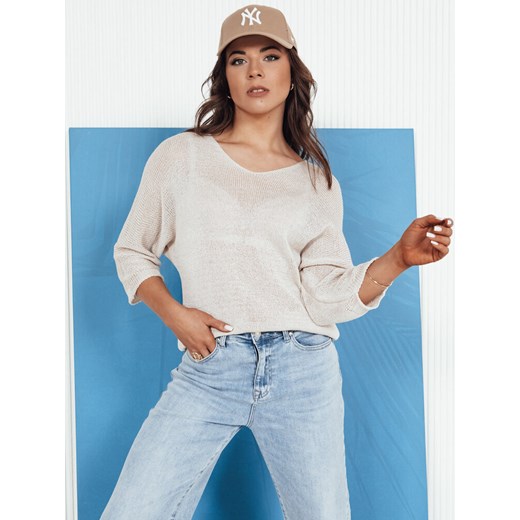 Sweter damski ażurowy ANNIS beżowy Dstreet MY2336 ze sklepu DSTREET.PL w kategorii Swetry damskie - zdjęcie 176330984