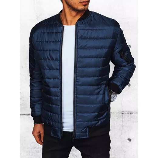 Kurtka męska pikowana bomber jacket granatowa Dstreet TX4416 ze sklepu DSTREET.PL w kategorii Kurtki męskie - zdjęcie 176331103