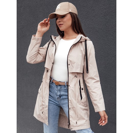 Kurtka damska parka GLAMJACKET jasnobeżowa Dstreet TY4382 ze sklepu DSTREET.PL w kategorii Kurtki damskie - zdjęcie 176331251