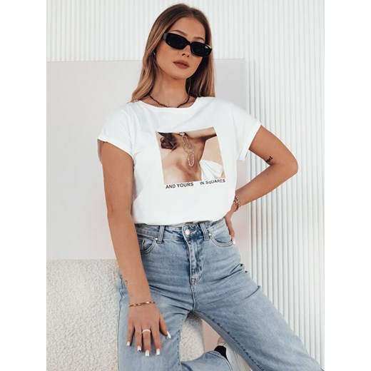 T-shirt damski FALCI biały Dstreet RY2398 ze sklepu DSTREET.PL w kategorii Bluzki damskie - zdjęcie 176331333