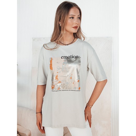 T-shirt damski EMLOT szary Dstreet RY2623 ze sklepu DSTREET.PL w kategorii Bluzki damskie - zdjęcie 176331422