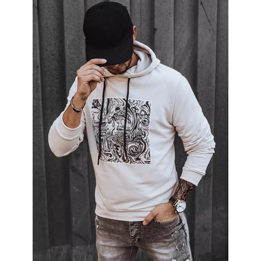 Bluza męska ecru Dstreet BX5469 ze sklepu DSTREET.PL w kategorii Bluzy męskie - zdjęcie 176331441