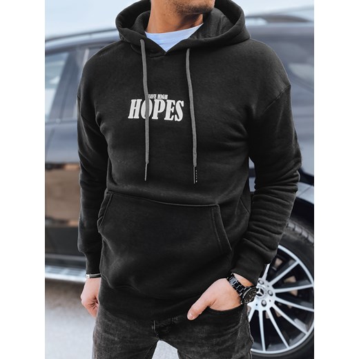 Bluza męska z nadrukiem czarna Dstreet BX5662 ze sklepu DSTREET.PL w kategorii Bluzy męskie - zdjęcie 176331542