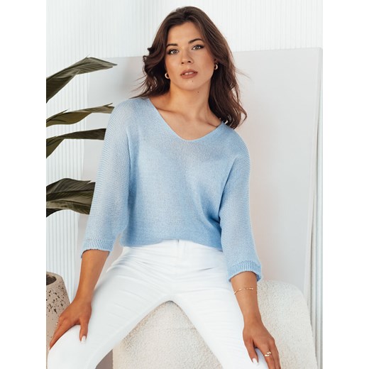 Sweter damski ażurowy ANNIS błękitny Dstreet MY2335 ze sklepu DSTREET.PL w kategorii Swetry damskie - zdjęcie 176331852