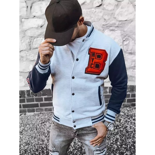 Bluza męska rozpinana szara Dstreet BX5441 ze sklepu DSTREET.PL w kategorii Bluzy męskie - zdjęcie 176331913