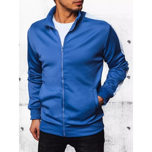 Bluza męska rozpinana niebieska Dstreet BX5565 ze sklepu DSTREET.PL w kategorii Bluzy męskie - zdjęcie 176332310