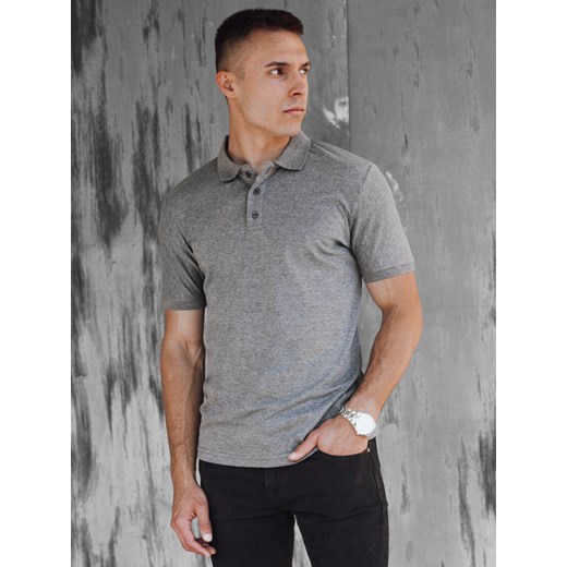 Koszulka męska polo ciemnoszara Dstreet PX0602 ze sklepu DSTREET.PL w kategorii T-shirty męskie - zdjęcie 176332361