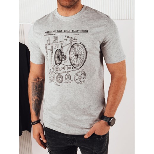 Koszulka męska z nadrukiem szara Dstreet RX5395 ze sklepu DSTREET.PL w kategorii T-shirty męskie - zdjęcie 176332434