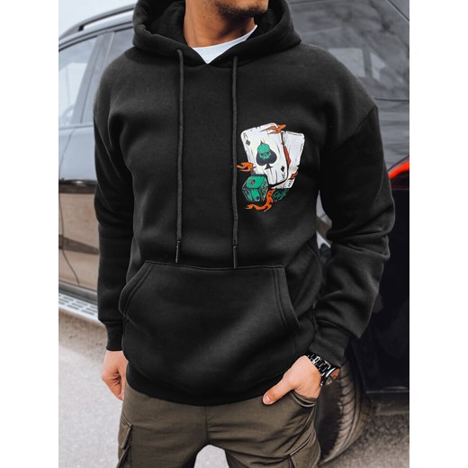 Bluza męska z nadrukiem czarna Dstreet BX5666 ze sklepu DSTREET.PL w kategorii Bluzy męskie - zdjęcie 176332492