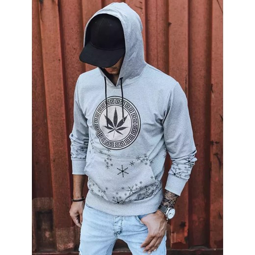 Bluza męska z nadrukiem szara Dstreet BX5327 ze sklepu DSTREET.PL w kategorii Bluzy męskie - zdjęcie 176332601