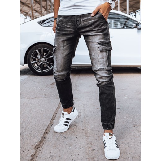 Spodnie męskie jeansowe joggery czarne Dstreet UX4038 ze sklepu DSTREET.PL w kategorii Jeansy męskie - zdjęcie 176332653
