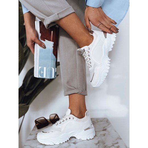 Sneakersy damskie LIZZE białe Dstreet ZY0458 ze sklepu DSTREET.PL w kategorii Buty sportowe damskie - zdjęcie 176332662