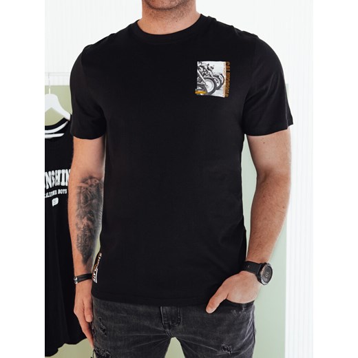 Koszulka męska z nadrukiem czarna Dstreet RX5482 ze sklepu DSTREET.PL w kategorii T-shirty męskie - zdjęcie 176332674