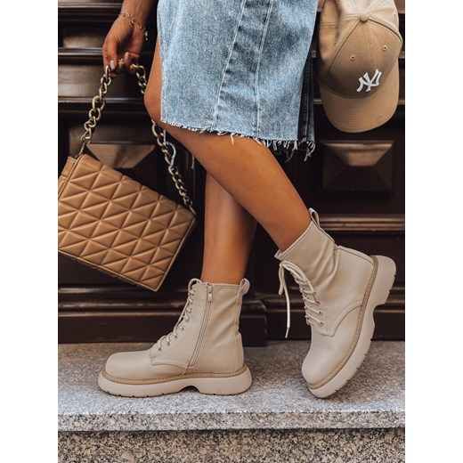 Botki damskie MOONSTONE khaki Dstreet ZY0369 ze sklepu DSTREET.PL w kategorii Workery damskie - zdjęcie 176332712