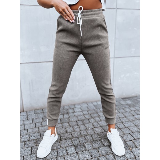 Spodnie dresowe damskie LUNASLEEP ciemnobeżowe Dstreet UY1652 Dstreet XL/XXL okazja DSTREET.PL