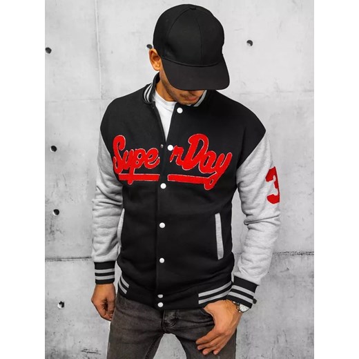 Bluza męska rozpinana czarna Dstreet BX5444 ze sklepu DSTREET.PL w kategorii Bluzy męskie - zdjęcie 176332771