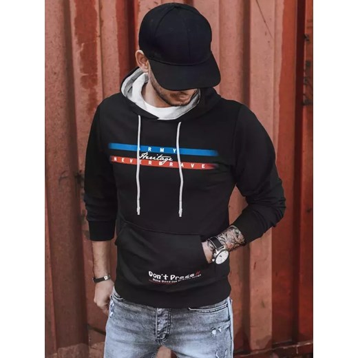Bluza męska z nadrukiem czarna Dstreet BX5386 ze sklepu DSTREET.PL w kategorii Bluzy męskie - zdjęcie 176332874
