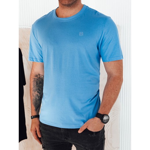 Koszulka męska z nadrukiem jasnoniebieska Dstreet RX5469 ze sklepu DSTREET.PL w kategorii T-shirty męskie - zdjęcie 176333143