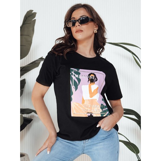 T-shirt damski MEMORY czarny Dstreet RY2628 ze sklepu DSTREET.PL w kategorii Bluzki damskie - zdjęcie 176333363