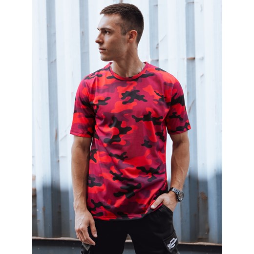 Koszulka męska czerwona moro Dstreet RX5591 ze sklepu DSTREET.PL w kategorii T-shirty męskie - zdjęcie 176333411