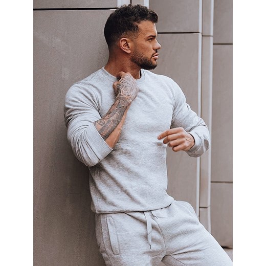 Bluza męska gładka szara Dstreet BX3354z ze sklepu DSTREET.PL w kategorii Bluzy męskie - zdjęcie 176333413