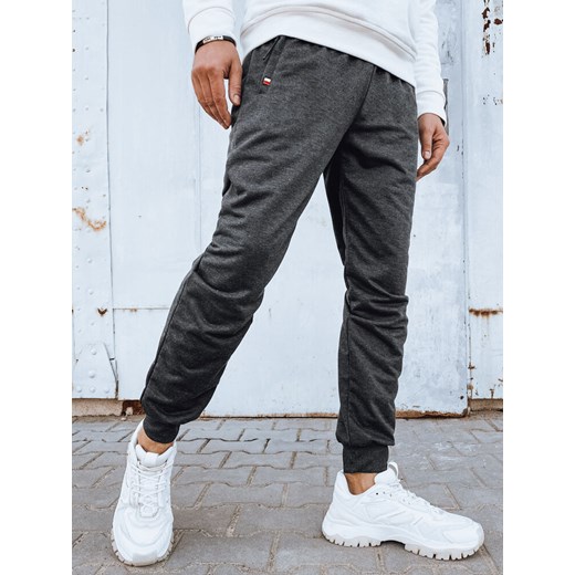 Spodnie męskie dresowe joggery ciemnoszare Dstreet UX4120 ze sklepu DSTREET.PL w kategorii Spodnie męskie - zdjęcie 176333462