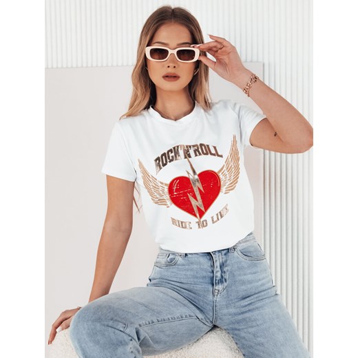 T-shirt damski SEUR biały Dstreet RY2427 ze sklepu DSTREET.PL w kategorii Bluzki damskie - zdjęcie 176333572