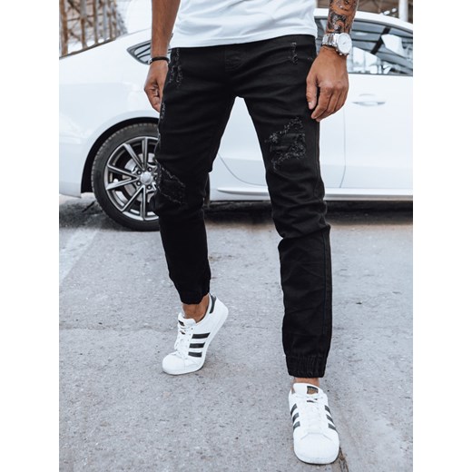 Spodnie męskie jeansowe joggery czarne Dstreet UX4041 ze sklepu DSTREET.PL w kategorii Spodnie męskie - zdjęcie 176333722