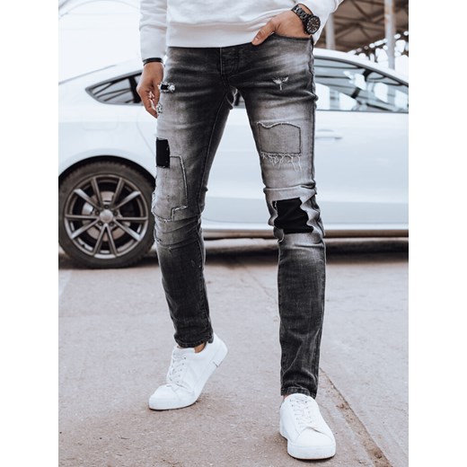 Spodnie męskie jeansowe szare Dstreet UX4293 ze sklepu DSTREET.PL w kategorii Jeansy męskie - zdjęcie 176333761