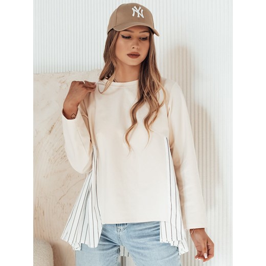 Bluza damska FUNIL beżowa Dstreet BY1271 ze sklepu DSTREET.PL w kategorii Bluzy damskie - zdjęcie 176333944