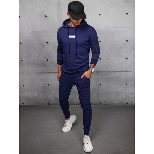 Dres męski granatowy Dstreet AX0687 ze sklepu DSTREET.PL w kategorii Dresy męskie - zdjęcie 176334083