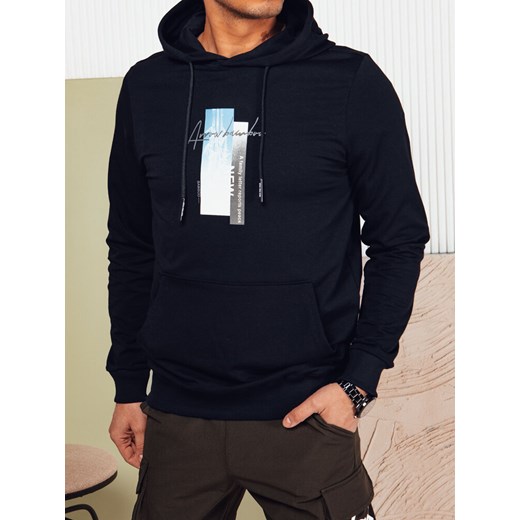 Bluza męska z kapturem granatowa Dstreet BX5727 ze sklepu DSTREET.PL w kategorii Bluzy męskie - zdjęcie 176334150