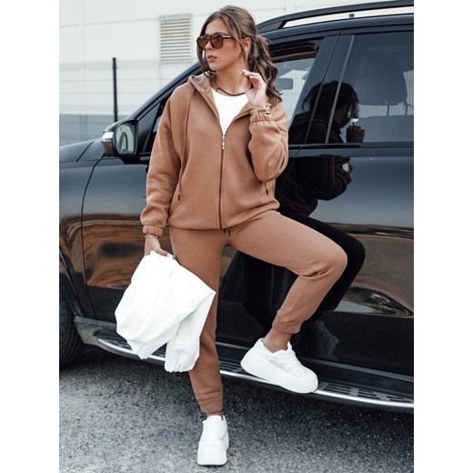 Komplet dresowy damski AMILIA PREMIUM mokka Dstreet AY1105 ze sklepu DSTREET.PL w kategorii Komplety i garnitury damskie - zdjęcie 176334283