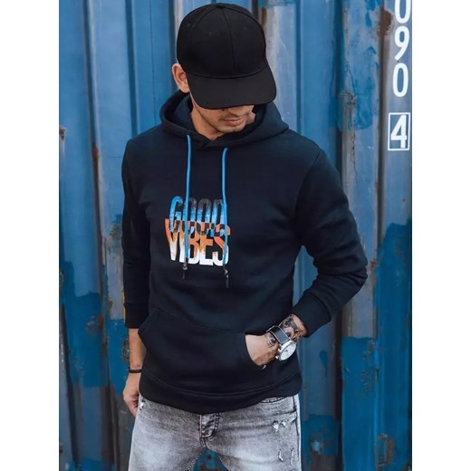 Bluza męska ocieplana z kapturem granatowa Dstreet BX5380 ze sklepu DSTREET.PL w kategorii Bluzy męskie - zdjęcie 176334511