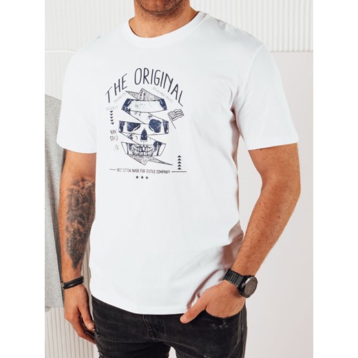 Koszulka męska z nadrukiem biała Dstreet RX5379 ze sklepu DSTREET.PL w kategorii T-shirty męskie - zdjęcie 176334534
