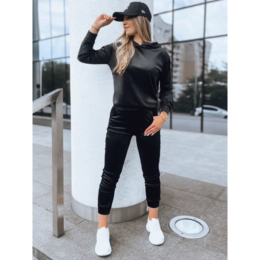 Czarny damski komplet welurowy SO COMFY Dstreet AY0888 ze sklepu DSTREET.PL w kategorii Dresy damskie - zdjęcie 176334643