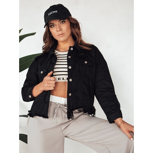 Kurtka damska jeansowa oversize MOLI czarna Dstreet TY4132 ze sklepu DSTREET.PL w kategorii Kurtki damskie - zdjęcie 176334850