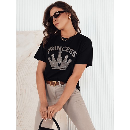 T-shirt damski PRINCY czarny Dstreet RY2389 ze sklepu DSTREET.PL w kategorii Bluzki damskie - zdjęcie 176334990