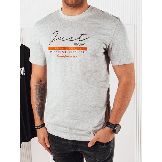Koszulka męska z nadrukiem szara Dstreet RX5424 ze sklepu DSTREET.PL w kategorii T-shirty męskie - zdjęcie 176335214