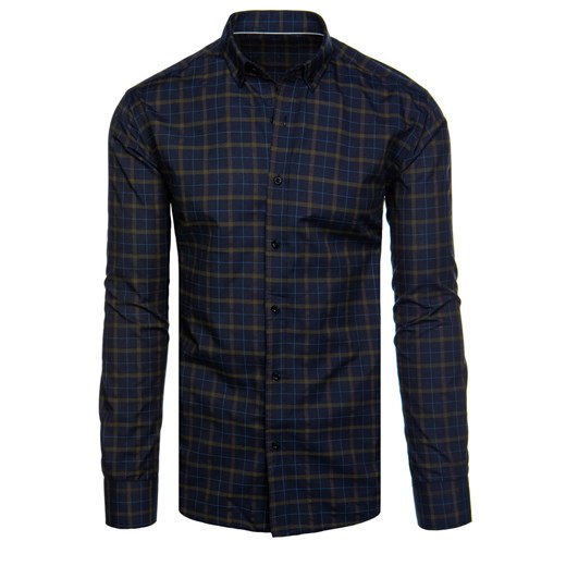 Koszula męska w kratę granatowa Dstreet DX2501 Dstreet XXL wyprzedaż DSTREET.PL