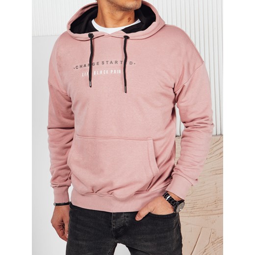 Bluza męska z nadrukiem różowa Dstreet BX5719 ze sklepu DSTREET.PL w kategorii Bluzy męskie - zdjęcie 176335374