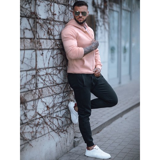 Dres męski różowo-czarny Dstreet AX0743 ze sklepu DSTREET.PL w kategorii Dresy męskie - zdjęcie 176335422