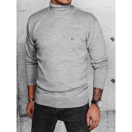 Sweter męski szary Dstreet WX2171 ze sklepu DSTREET.PL w kategorii Swetry męskie - zdjęcie 176335624