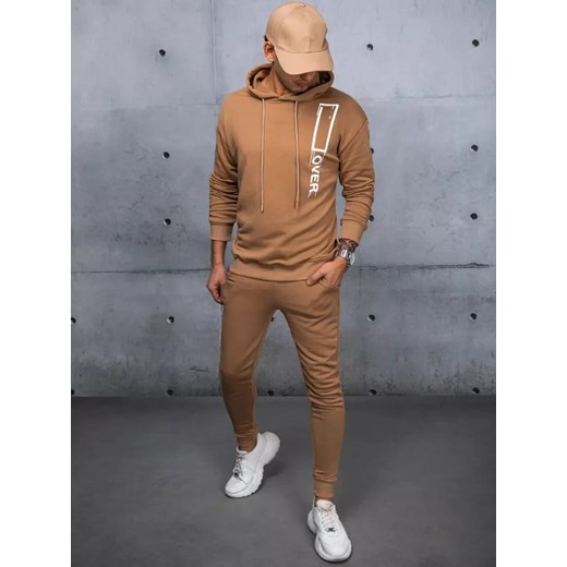 Dres męski kamelowy Dstreet AX0684 ze sklepu DSTREET.PL w kategorii Dresy męskie - zdjęcie 176335631