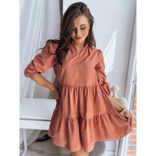 Sukienka brzoskwiniowa SALLENTA Dstreet EY2367 Dstreet Uniwersalny DSTREET.PL okazja