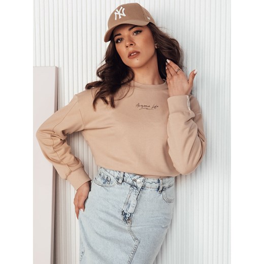 Bluza oversize damska AWIOL kremowa Dstreet BY1274 ze sklepu DSTREET.PL w kategorii Bluzy damskie - zdjęcie 176335772
