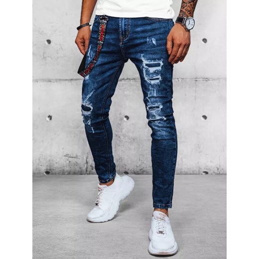 Spodnie męskie jeansowe niebieskie Dstreet UX3934 ze sklepu DSTREET.PL w kategorii Jeansy męskie - zdjęcie 176336032