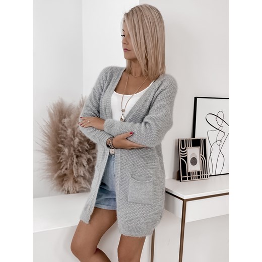 kardigan cozy szary one size ze sklepu UBRA w kategorii Swetry damskie - zdjęcie 176336660