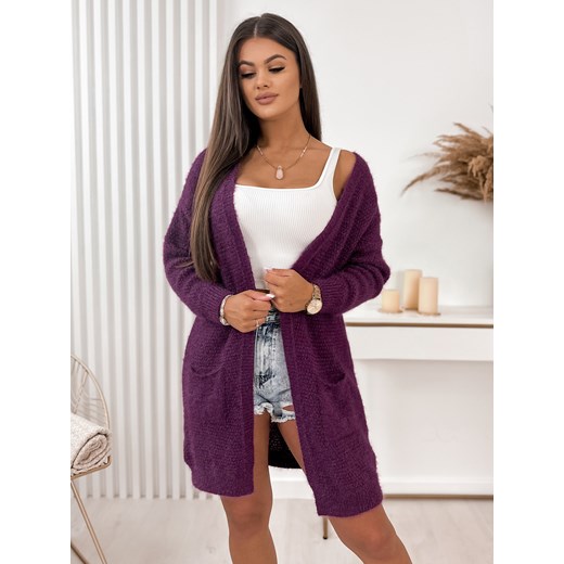 kardigan cozy fioletowy one size ze sklepu UBRA w kategorii Swetry damskie - zdjęcie 176341182