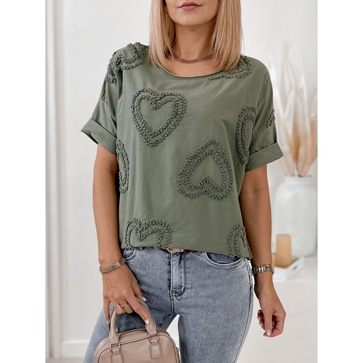bluzka denki khaki one size ze sklepu UBRA w kategorii Bluzki damskie - zdjęcie 176347434